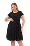 Apsen Women's Black Flywheel Detailed Midi Plus Size Chiffon Dress 4337-110 - 6