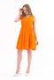 Apsen Women's New Season V-Neck Skirt with Decorative Buttons and Ruffles Orange Short Dress 4472-95 - 3