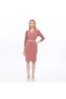 Apsen Women's Crepe Rose Dry Double-Breasted Belted Midi Wrap Dress 3753-100 - 7