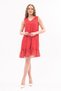 Apsen Women's Pomegranate Blossom Drawstring Detailed Midi Length Printed Chiffon Dress 4326-95