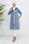 Buttoned Denim Cap Blue 1308 - 4