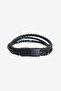 Men's Black Leather Bracelet - 2