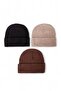 Unisex Folded Black, white, gray 3-Piece Beret Set - 2