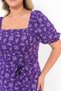 Apsen women's square neck short sleeve elasticated smocked detail midi dress 4475-120 - 6