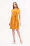 Apsen Women's Mustard Tie Detail V-Neck Buttoned Sleeveless Dress 4320-95