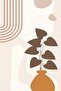 Hari̇kabi̇rev | Brown-Orange Vazoled Leaf Bohemian Set | Framed Glass Table 3 Pieces Vertical - 2