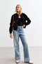 Women's Long Sleeve, Deep Pool Neck Blouse, Ribbed Camisole Fabric - 3