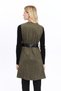 Apsen Women's Khaki Belted Pocketed Winter Leopard Patterned Suede Vest 8023/95 - 6