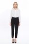 Apsen Women's Black Pocket Detailed Ankle-Length Four-Season Pants 206-90
