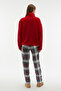 Women's Red Plaid Tie-Waist Sweatpants - 2