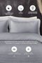 100% Cotton Single Quilted Bedspread (Pique) Set Judy Fiber Filled Striped Gray - 4