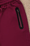 Sweatpants Waist Lace Up, Zipper Pocket Solid Color 100% Cotton Bottoming Set - 2