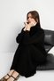 Women's Black Half Zip Long Soft Knitwear Dress - 4