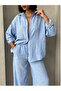 Women's Oversize Silver Glitter Striped Linen Blended Premium Bottom Top Suit