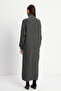 Women's Anthracite Half Zip Long Soft Knitwear Dress - 5
