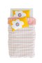 Big Flower Double-Sided Cotton Satin Yellow Baby Duvet Cover Set 100X150Cm - 5