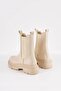 Women's Beige Leather Boots Side Elastic Waterproof Winter Genuine Orthopedic Lightweight Daily Thick Sole - 7
