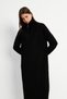 Women's Black Half Zip Long Soft Knitwear Dress - 8