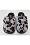 Velvet Leopard Patterned Comfortable Sole Lightweight Women's Winter House Slippers - 4