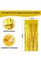 Gold Gold Color Extra Metallized Shiny Fringed Background Curtain Imported A Quality 1x2 Meters