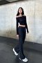 Palazzo Pants with High Waist, Elastic Waist Strap - 5