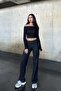 Palazzo Pants with High Waist, Elastic Waist Strap - 6