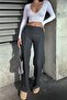 Palazzo Pants with High Waist, Elastic Waist Strap - 6
