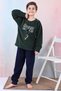 New Season Autumn/Winter Boys' Skate Patterned Fleece Pajama Set 4515 - 6