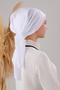 6 Pieces Women's Hijab Inner Hijab Inner Veil White with Colorful Embroidery on the Edge - 3