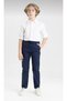 Boy's Standard Fit Gabardine Navy Blue School Trousers