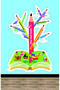 Game Book Tree Wall Sticker Kids Room Set