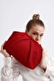 Heybes Women's Red Pleated Clutch Handbag - 2