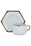 Al Saif Gallery coffee cups and saucers set, porcelain, 12 pieces - white