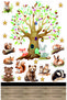 Cute Friends' Tree House Kids Room Wall Sticker 100X30