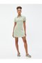 Mini Dress Polo Neck Short Sleeve Buttoned Ribbed - 3