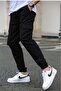 Black Slim-Leg Cargo Pocket Men's Trousers 5447 - 3