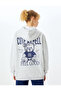 Raised Kangaroo Pocket Hooded Oversize Sweatshirt with Printed Back - 4