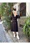Women's Double Breasted Fleece Cashew Coat / M0108 - Black