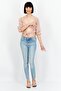 Women Keyhole Neck 3/4 Sleeve Knitted Cropped Top, Brown Combo - 3