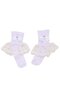Baby Girl White Tulle Bow Stone Socks