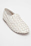 Kamila Women's Genuine Leather Ballet Flats White Hand Knitted