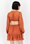Women  Cut Out Textured Mini Dress, Brown - 2
