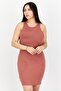 Women Plain Mini Dress, Brown