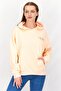 Women Hooded Neck Graphic Sweatshirt, Tropical Peach
