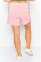 Women Drawstring Brand Logo Basic Shorts, Pink - 2