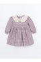 Lcw Kids Pink Baby Collar Plaid Pattern Flannel Girl's Dress