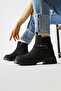 Nico Black Oval Toe Buckle Women's Boots, Women's Bootie