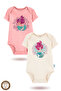 2-Piece 100% Cotton Organic Printed Snap Fastener Baby Bodysuit