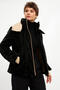 Black Quilted Hooded Coat - 5