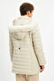 Beige Quilted Hooded Coat - 7